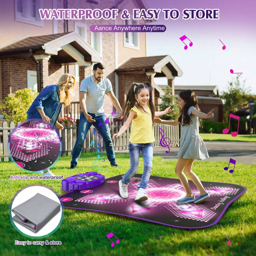 Dance Mat Toys For Girls,Pink Dance Pad With Light-Up 6-Button,5 Game Modes,Christmas & Birthday Gift For 4 5 6 7 8 9 10+ Year Old Kids