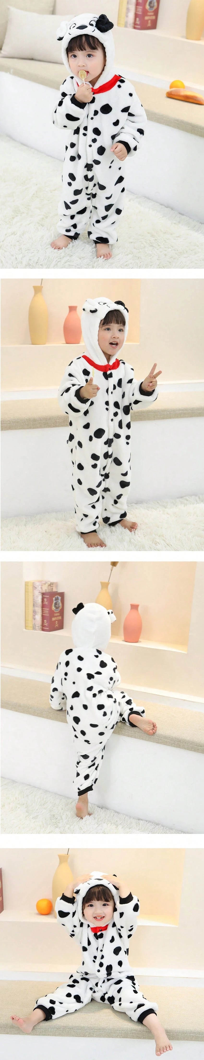 Spotted Dog Costume For Toddlers, Kids Animal Inspired Jumpsuit, Dress Up Playwear Outfit For Boys & Girls, Children's Cosplay Clothes