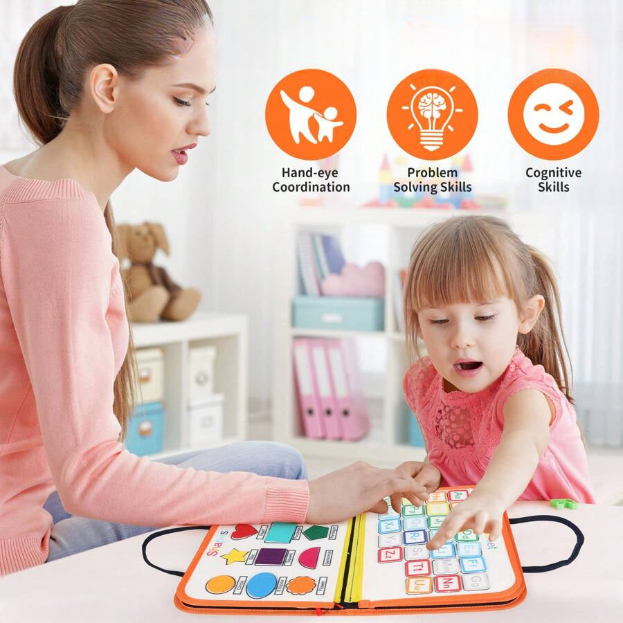 3 Pages/4 Pages Sensory Activity Board, Quiet Book, Toys, Life Tips, Educational Learning Toys, Color, Shape, Distinguishing Letters, Matching Games, Felt Toys, Christmas Halloween Birthday Gifts