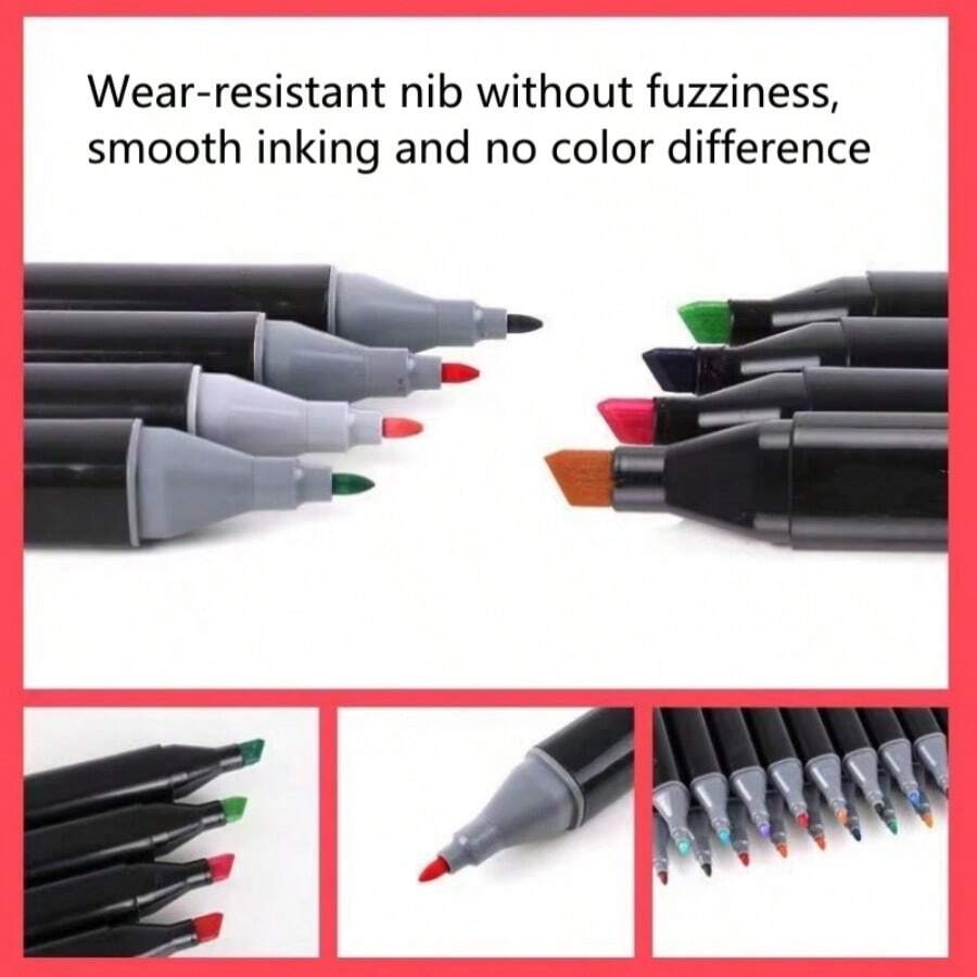 48/60/80/120/168/262pcs Dual-Tip Marker Set, Oil-Based Marker Set In Large Sizes, Painting Graffiti Ink Pen Pigment Pen Set