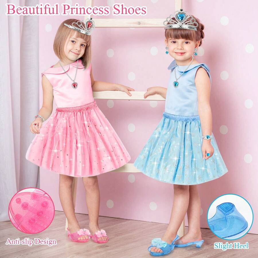 28 PCS Toys For Girls, Princess Dresses For Girls, Unicorns Gifts For Girls, Princess Dress Up Clothes For Little Girls, Skirts, Princess Shoes, Crowns, Jewery, 3+ Year Old Girls Birthday