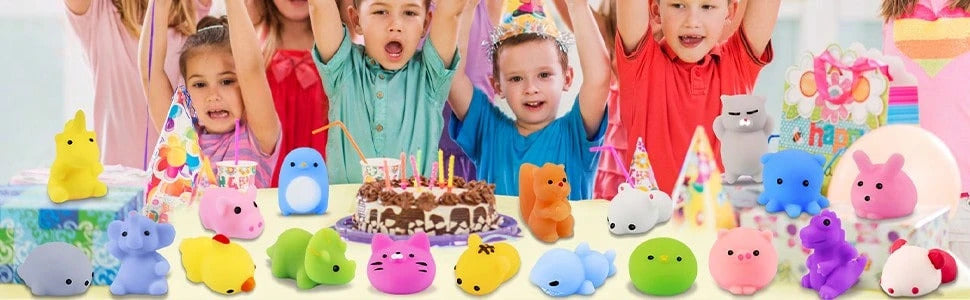 65Pcs Squishy Toys For Kids, Mini Kawaii Mochi Squishies Party Favors, Cute Animal Stress Relief Toys, Classroom Prizes, Christmas Goodie Bag Fillers, Birthday Gifts, Desk Decorations