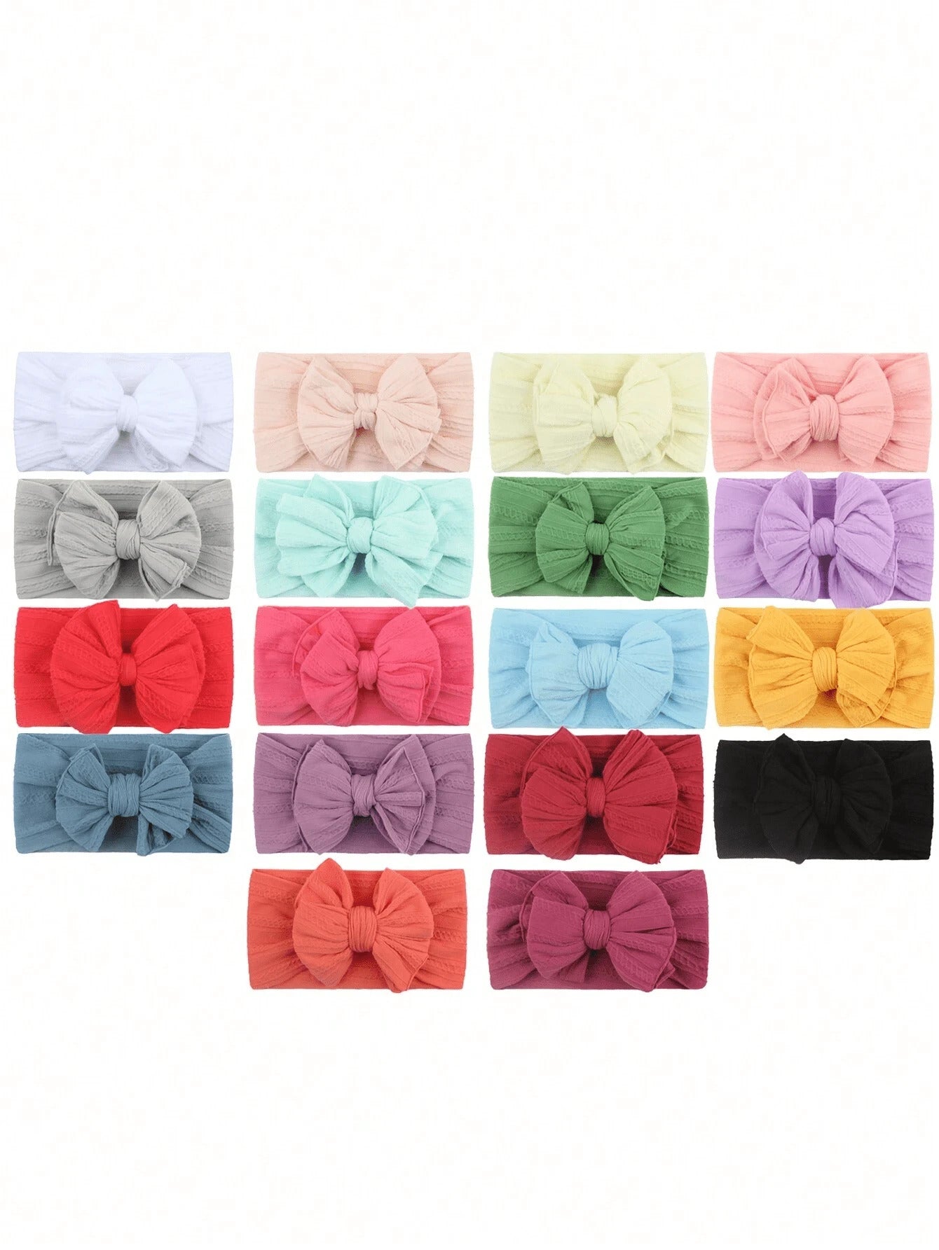 18PCS Handmade Baby Headbands Soft Stretchy Nylon Hair Bands With Bows For Newborn Infant Baby Toddler Girls