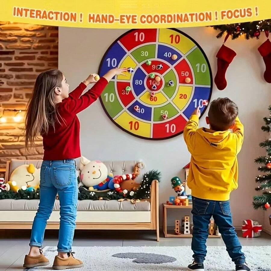 29" Large Dart Board For Kids, Kids Dart Board With Sticky Balls, Boys ToyS,Indoor/SportOutdoor Fun Party Play Game Toys, Birthday Gifts For 3 4 5 6 7 8 9 10 1112 YearOldBoys Girls