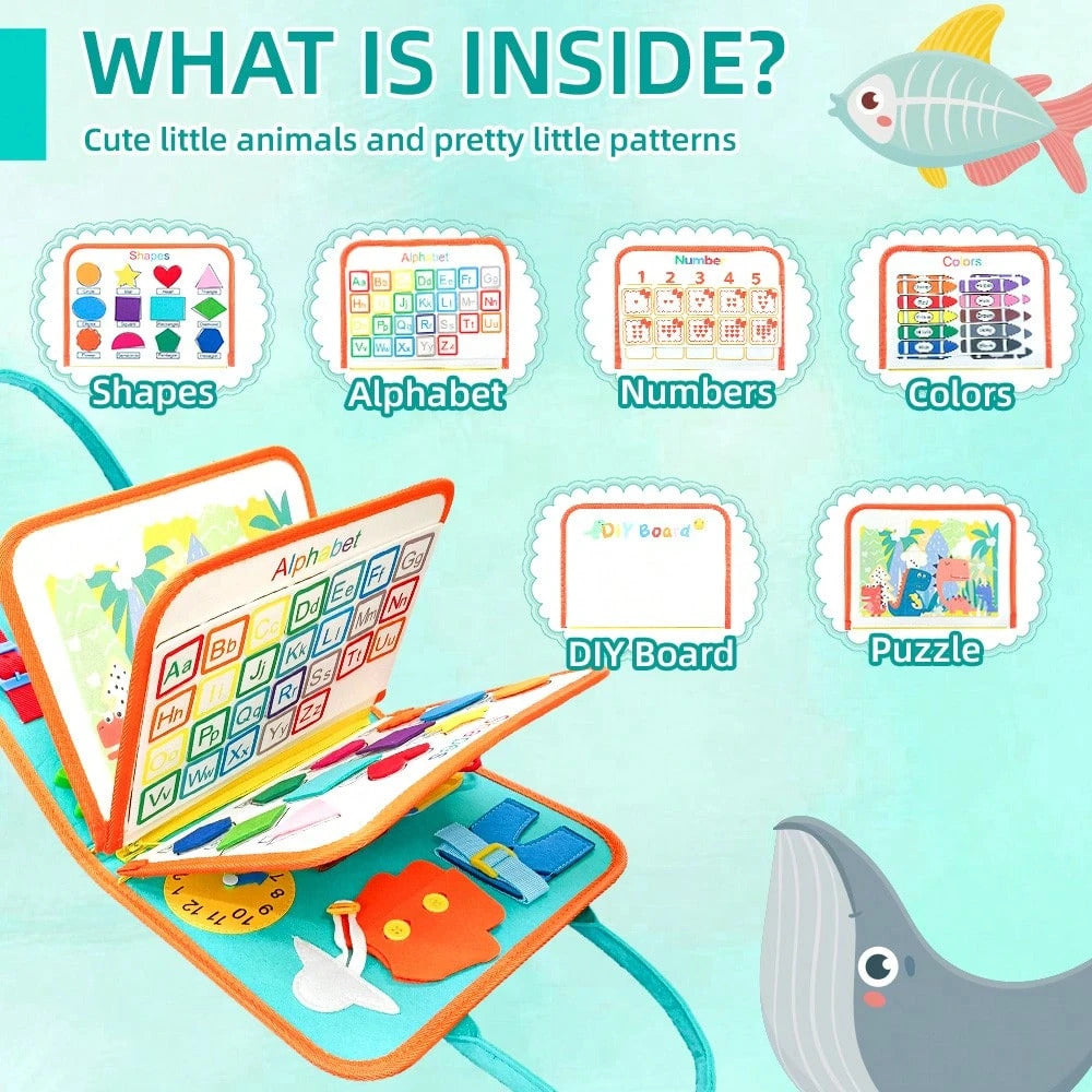 3 Pages/4 Pages Sensory Activity Board, Quiet Book, Toys, Life Tips, Educational Learning Toys, Color, Shape, Distinguishing Letters, Matching Games, Felt Toys, Christmas Halloween Birthday Gifts