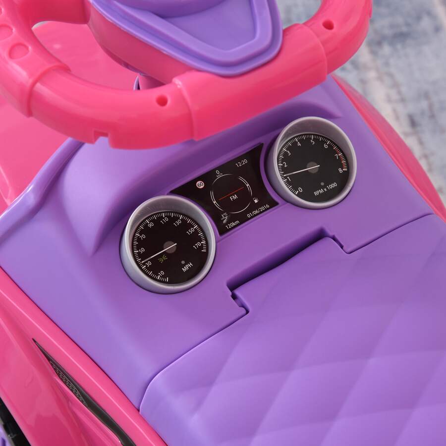 3 In 1 Push Cars for Toddlers Kid Ride on Push Car Stroller Sliding Walking Car with Horn Music Light Function Secure Bar Ride on Toy for Boy Girl 1-3 Years Old Pink