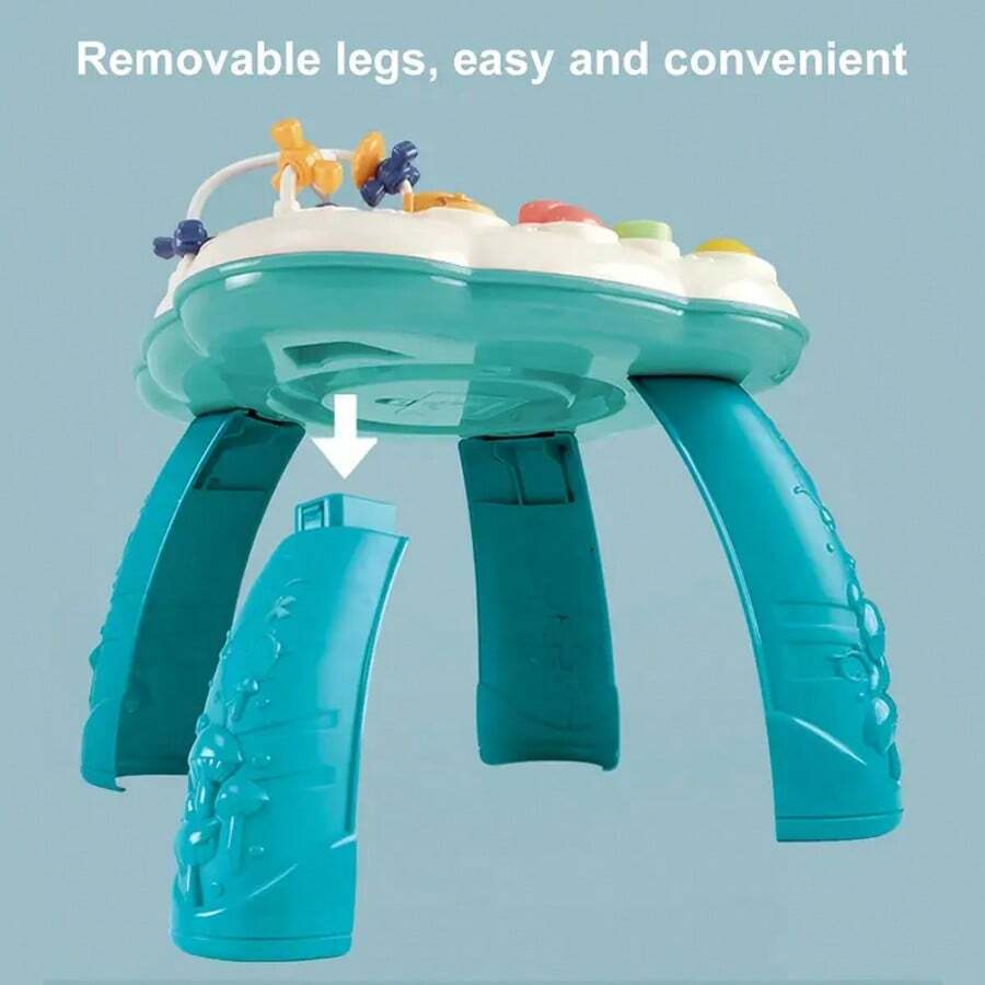 Children's Interactive Luminous Music Activity Table - Adjustable And Detachable Legs, Simulated Piano Keys, Sensory Training Toys,