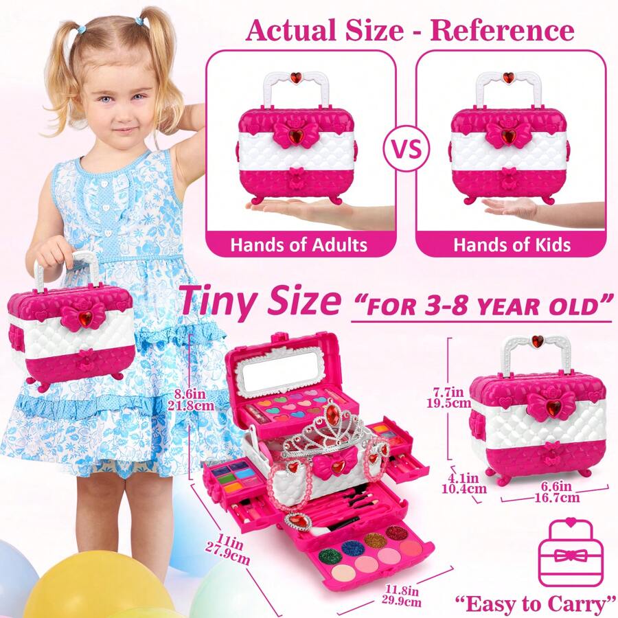 Kids Makeup Kit And Jewelry Set For Girl, Toys For Girls Ages 3 4 5 6 7 8 9 10, Ideal Gifts For Girls