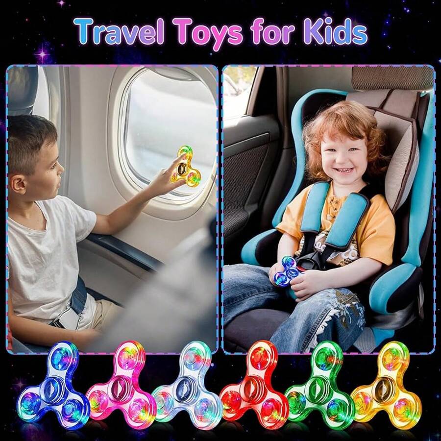Light Up Sensory Fidget Toys 4-8 8-12, Classroom Prizes LED Glow In Dark Hand ADHD Autism Boys Girls 3-5 Birthday Gifts