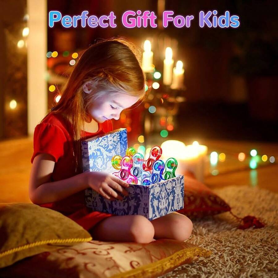 Light Up Sensory Fidget Toys 4-8 8-12, Classroom Prizes LED Glow In Dark Hand ADHD Autism Boys Girls 3-5 Birthday Gifts