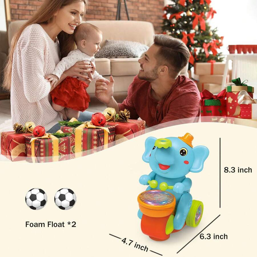 Baby Musical Crawling Toy With Lights, Sounds, Blowing Ball, Infant Sensory Toys, Birthday Gifts For Kids Boy Girl 3+ Years