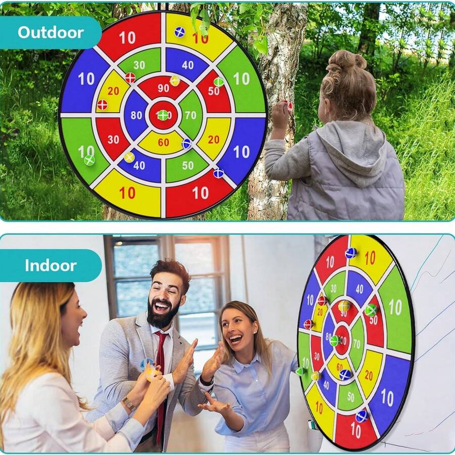 29" Large Dart Board For Kids, Kids Dart Board With Sticky Balls, Boys ToyS,Indoor/SportOutdoor Fun Party Play Game Toys, Birthday Gifts For 3 4 5 6 7 8 9 10 1112 YearOldBoys Girls