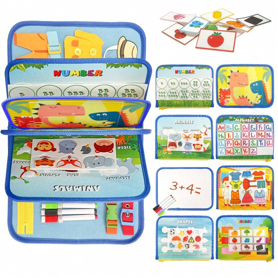 3 Pages/4 Pages Sensory Activity Board, Quiet Book, Toys, Life Tips, Educational Learning Toys, Color, Shape, Distinguishing Letters, Matching Games, Felt Toys, Christmas Halloween Birthday Gifts