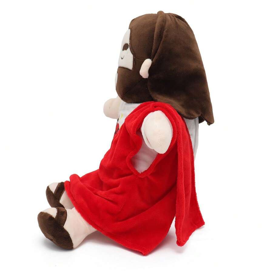 1pc Christmas Jesus Plush Doll Stuffed Kids Singing ,Breathing, Belly Glow Savior Plush Toys Party Favors For Boys And Grils Companion Toys