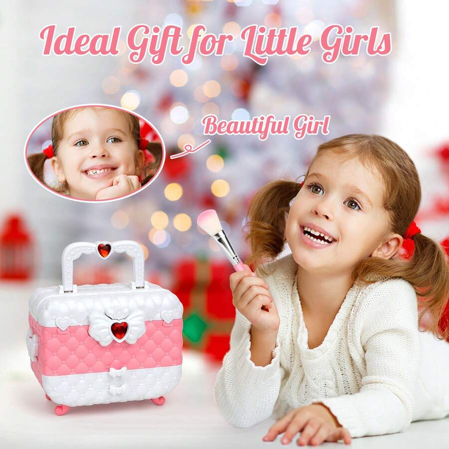 Cosmetics - Girls' Children's Makeup Set, Washable Girls' Makeup Set, Washable Children's Makeup Set, Cosmetics Gift Set, Suitable As A Birthday Or Christmas Gift For Girls Aged 3 And Above.