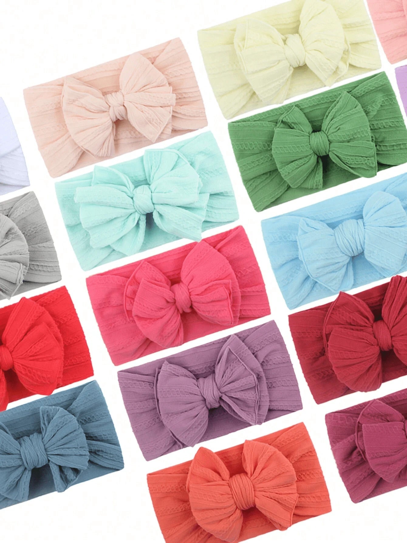 18PCS Handmade Baby Headbands Soft Stretchy Nylon Hair Bands With Bows For Newborn Infant Baby Toddler Girls