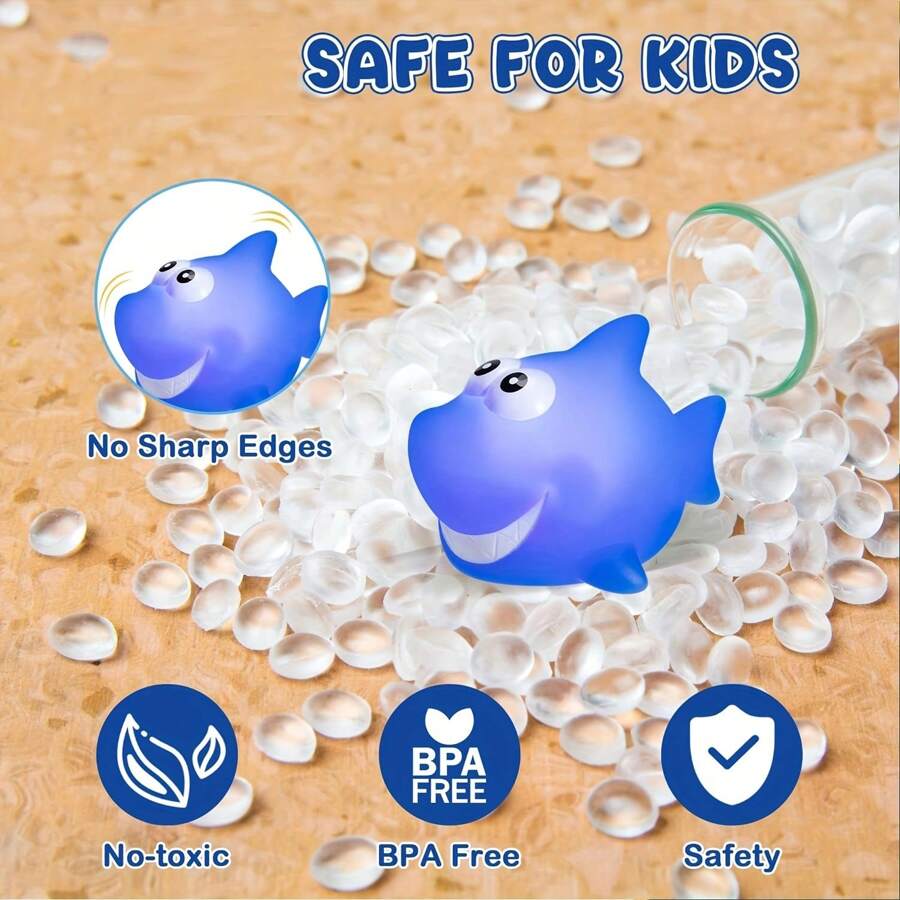 5/7/11pcs No Hole Bath Toys - Light Up Ocean Animals Set - Bathtub Floating Water Toys For Bathroom Water Tub Games Pool Party