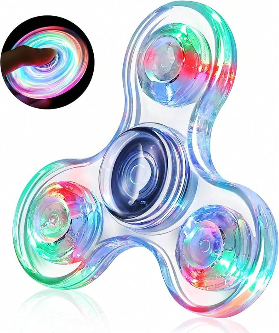 Light Up Sensory Fidget Toys 4-8 8-12, Classroom Prizes LED Glow In Dark Hand ADHD Autism Boys Girls 3-5 Birthday Gifts