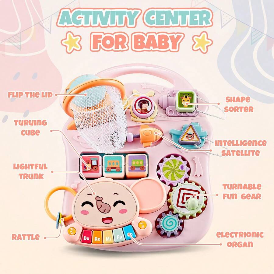 3 In 1 Baby Walker And Activity Center For Baby Girl,Toddler, Learning To Walk, Sit To Stand, Early Learning Push Toys For Infant 6-12 Months Pink
