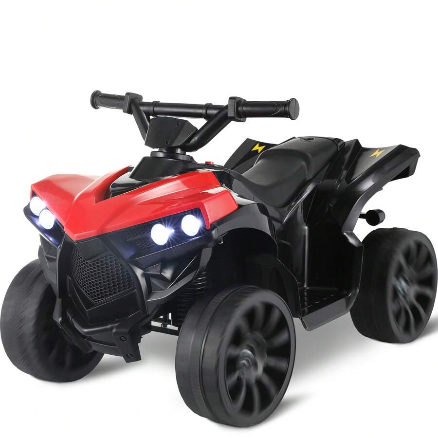 6V Kids Ride On ATV Quad 4 Wheeler Electric Toy Car Powered Ride On Motorcycle With Music, Headlights, Pedal Accelerator, Anti-Skid Tires, For Boys Girls 2-4 Years