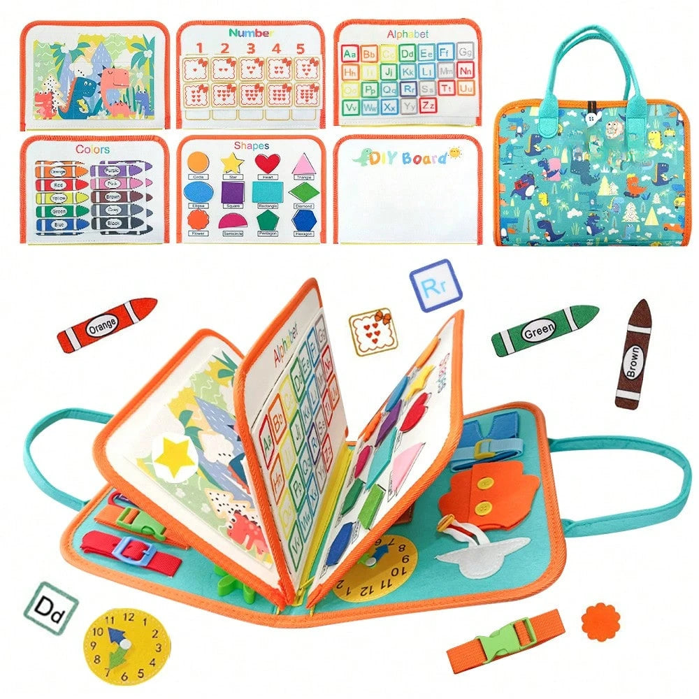3 Pages/4 Pages Sensory Activity Board, Quiet Book, Toys, Life Tips, Educational Learning Toys, Color, Shape, Distinguishing Letters, Matching Games, Felt Toys, Christmas Halloween Birthday Gifts