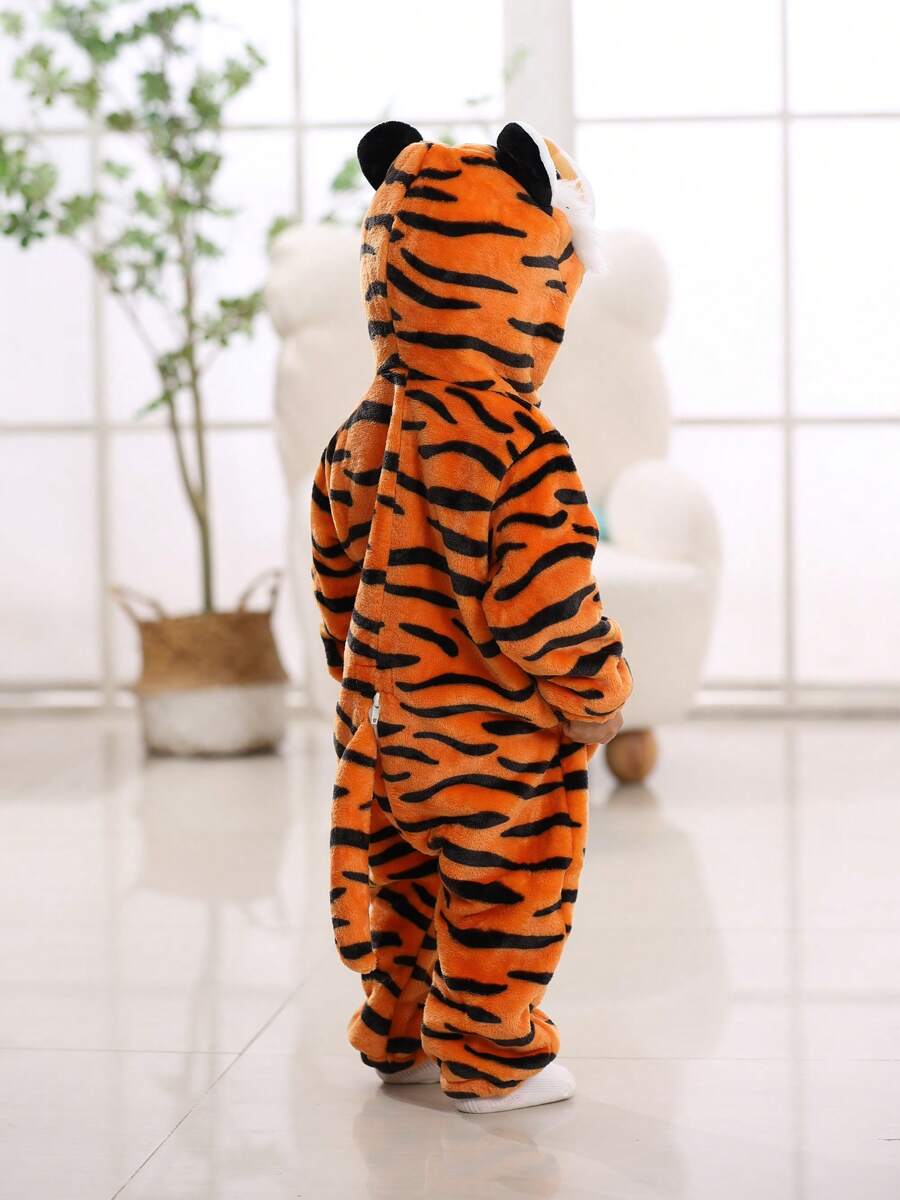 Tiger Costume For Kids & Toddlers, Animal Fancy Dress Costume Outfit Hooded Romper Jumpsuit