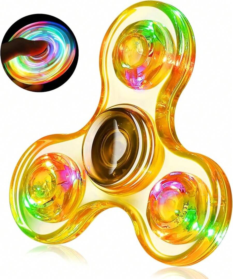 Light Up Sensory Fidget Toys 4-8 8-12, Classroom Prizes LED Glow In Dark Hand ADHD Autism Boys Girls 3-5 Birthday Gifts
