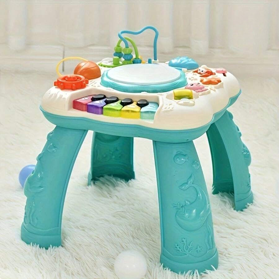 Children's Interactive Luminous Music Activity Table - Adjustable And Detachable Legs, Simulated Piano Keys, Sensory Training Toys,