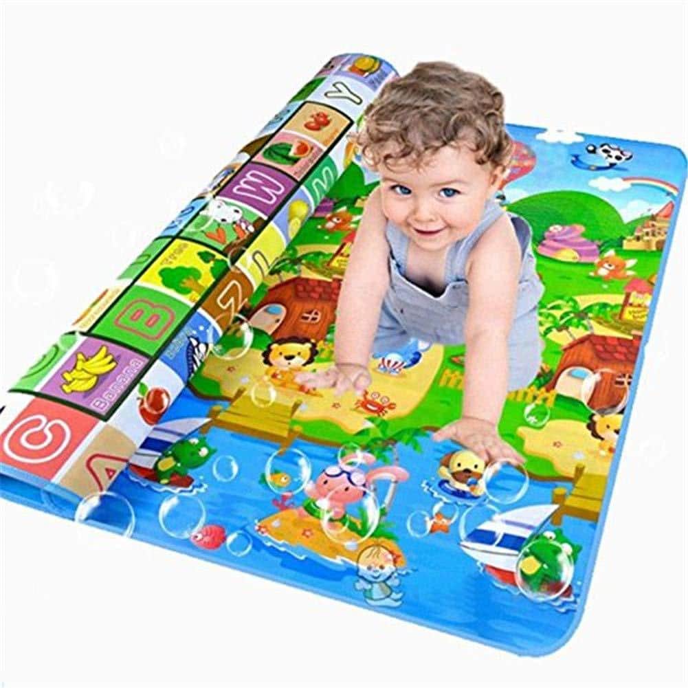 Baby Play Mat Kids Rug For Playroom, Floor Mat For Toddlers, Playtime Collection ABC, Fruit, Animals Educational Area Rugs For Kids Room Classroom Or Picnic
