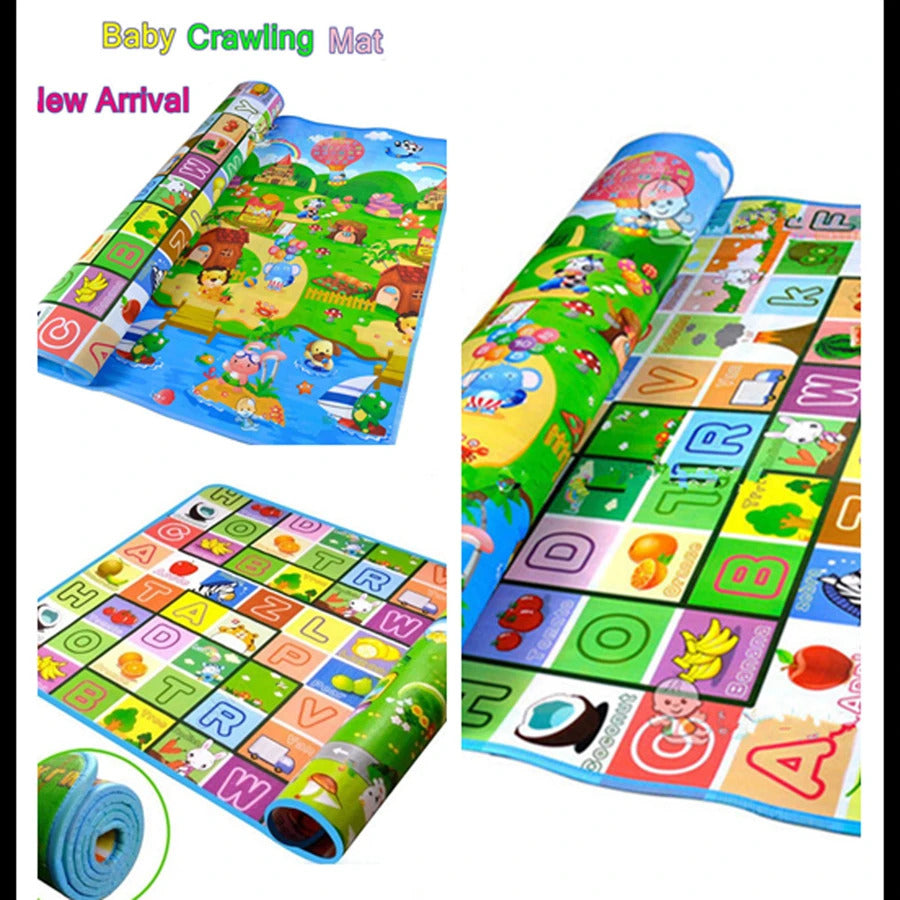 Baby Play Mat Kids Rug For Playroom, Floor Mat For Toddlers, Playtime Collection ABC, Fruit, Animals Educational Area Rugs For Kids Room Classroom Or Picnic