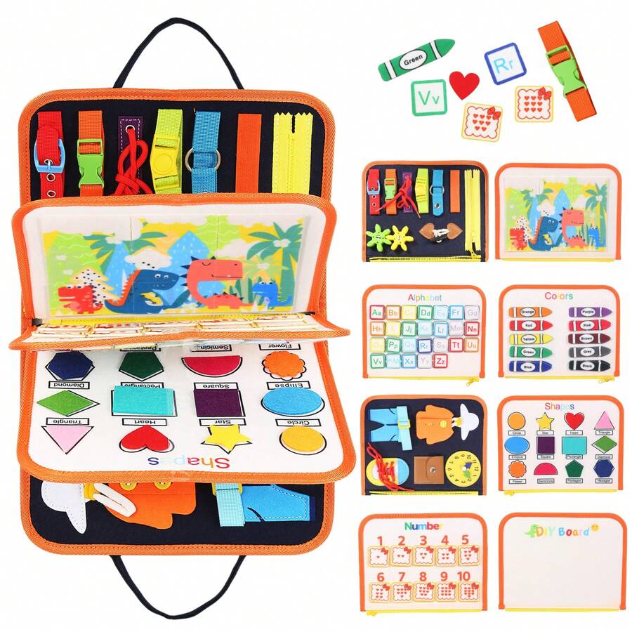 3 Pages/4 Pages Sensory Activity Board, Quiet Book, Toys, Life Tips, Educational Learning Toys, Color, Shape, Distinguishing Letters, Matching Games, Felt Toys, Christmas Halloween Birthday Gifts