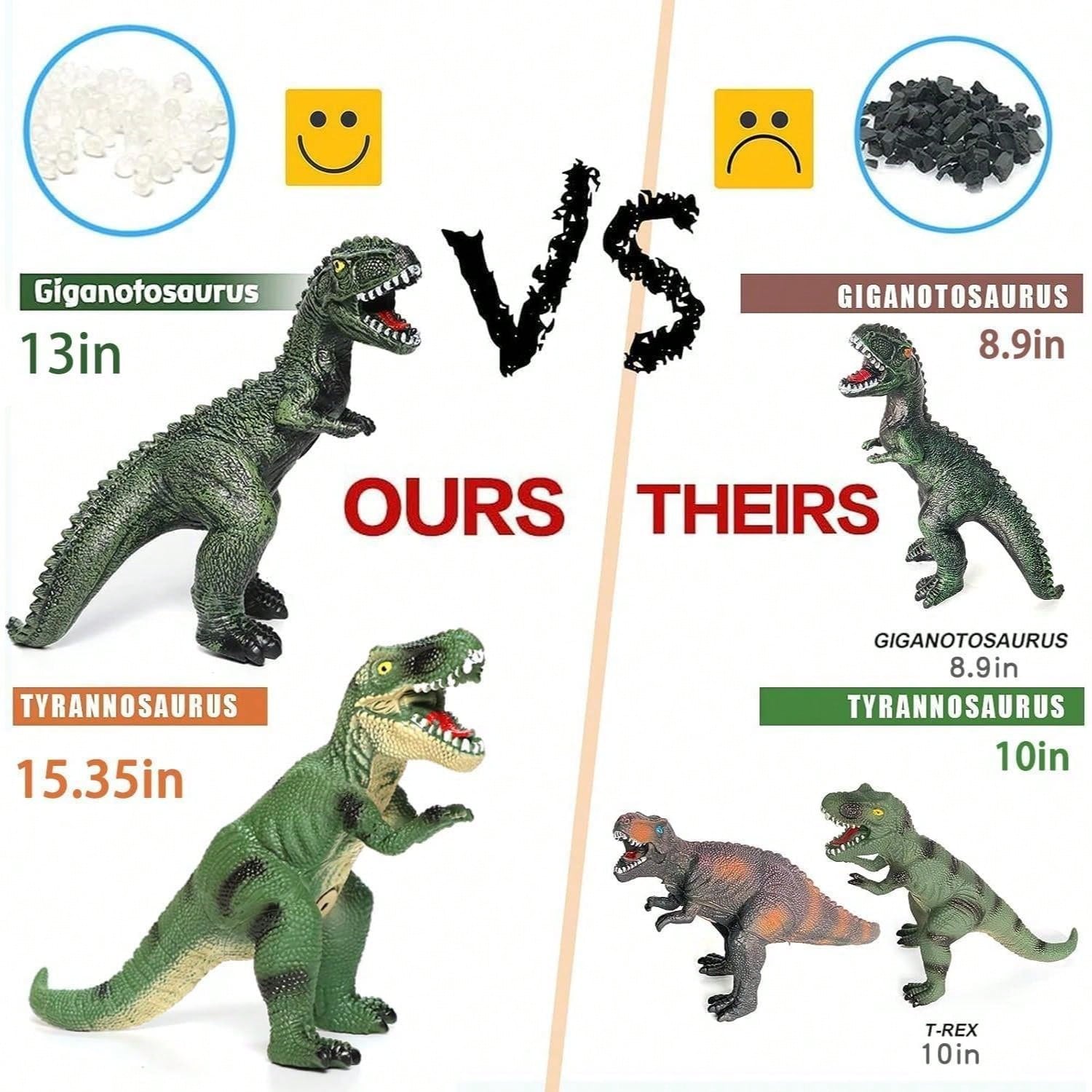 6 Piece Jumbo Dinosaur Toys For Kids And Toddlers, Dinosaur Toys For Kids 3-5, Large Soft Dinosaur Toys For Dinosaur Lovers - Perfect Dinosaur Party Favors, Birthday Gifts