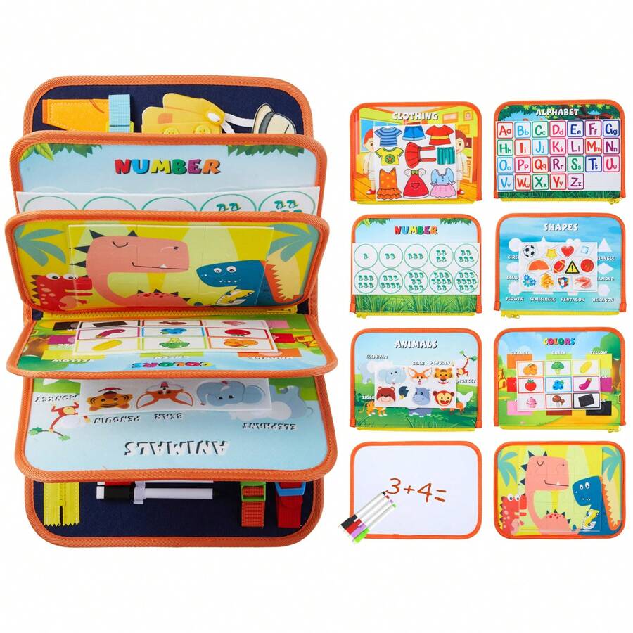 3 Pages/4 Pages Sensory Activity Board, Quiet Book, Toys, Life Tips, Educational Learning Toys, Color, Shape, Distinguishing Letters, Matching Games, Felt Toys, Christmas Halloween Birthday Gifts