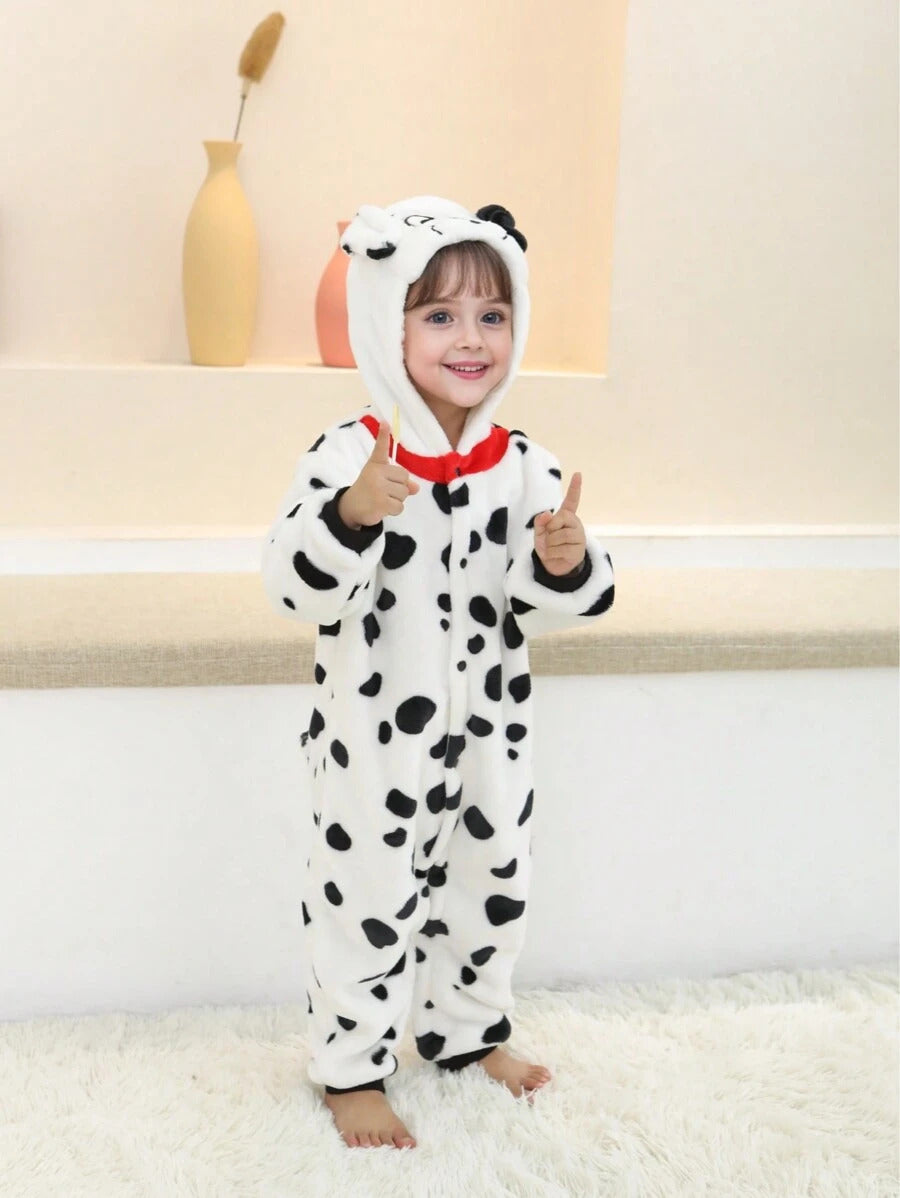 Spotted Dog Costume For Toddlers, Kids Animal Inspired Jumpsuit, Dress Up Playwear Outfit For Boys & Girls, Children's Cosplay Clothes
