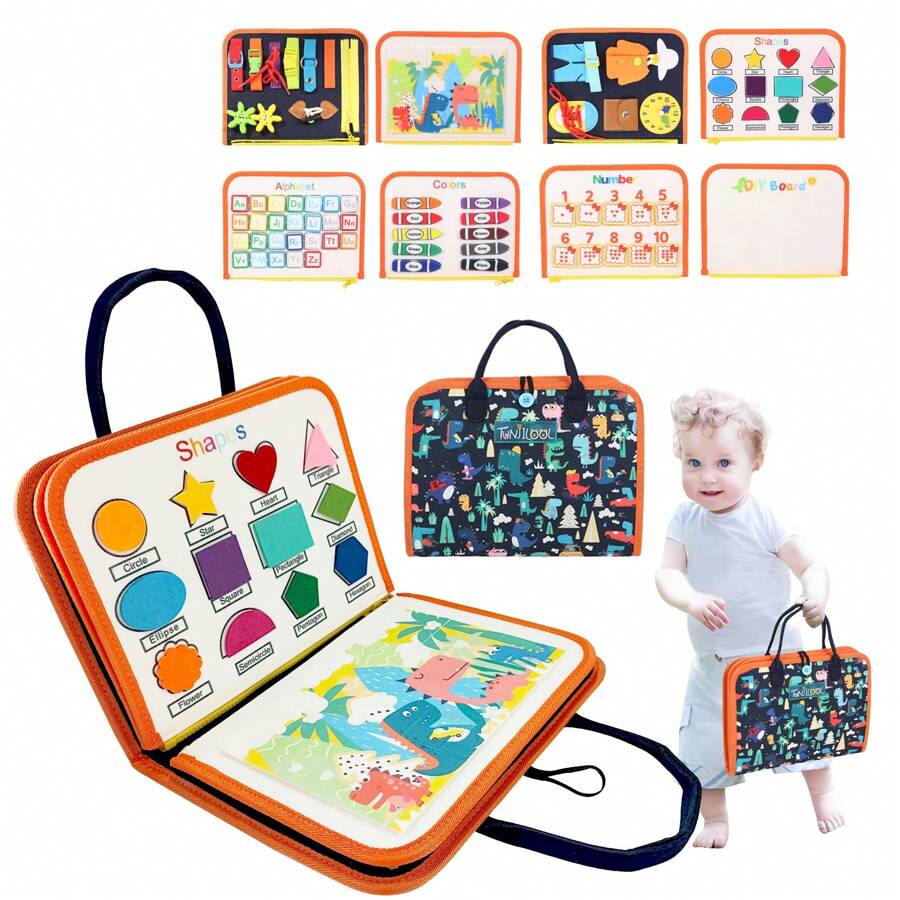 3 Pages/4 Pages Sensory Activity Board, Quiet Book, Toys, Life Tips, Educational Learning Toys, Color, Shape, Distinguishing Letters, Matching Games, Felt Toys, Christmas Halloween Birthday Gifts