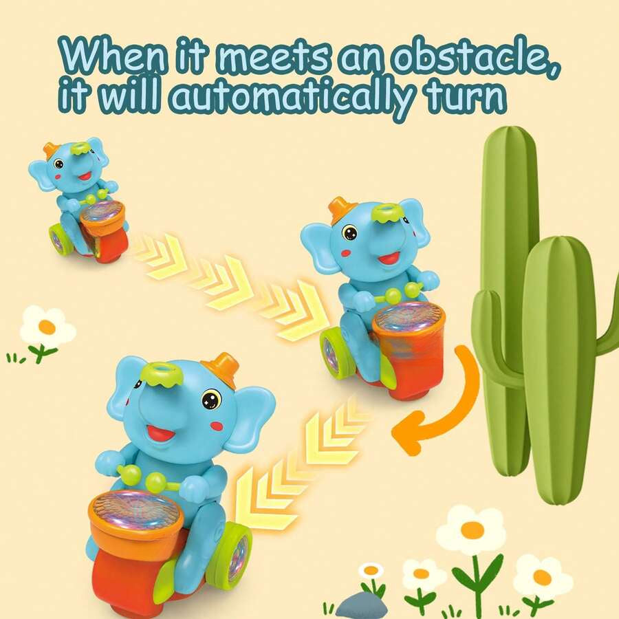 Baby Musical Crawling Toy With Lights, Sounds, Blowing Ball, Infant Sensory Toys, Birthday Gifts For Kids Boy Girl 3+ Years