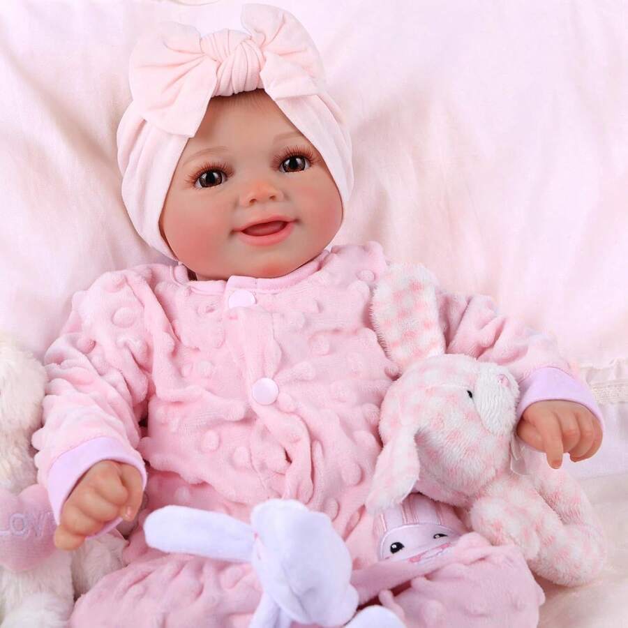 17Inch Cute Soft Vinyl Realistic Baby Doll Poseable Smiling Real Life Baby Dolls With Complete Accessories For 3+ Years Old Gifts Realistic Babies,Baby Alive,Reborn Baby ,Kids Toy,Realistic,Lifelike Baby Dolls,Toys ,Doll Toys