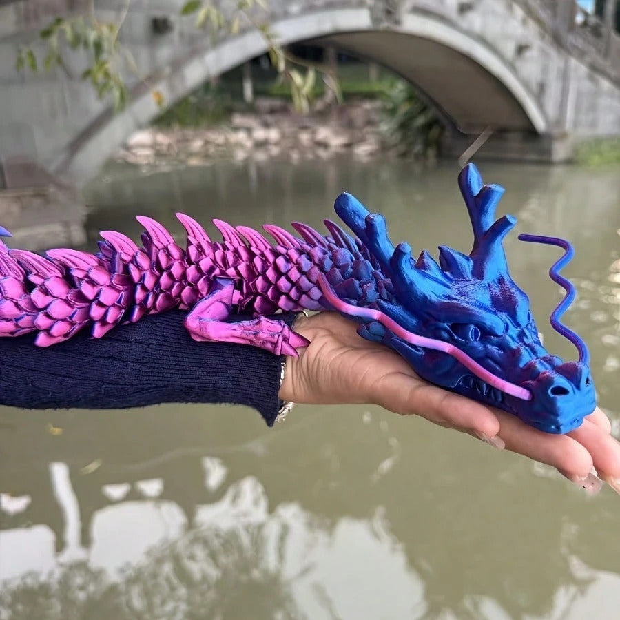35.4 Inch Chinese Loong Model Set, 3D Printing Movable Dragon Tabletop Decorations&Decompression Toys, Flexible Joints, Which Help The Development Of Creativity And Imagination
