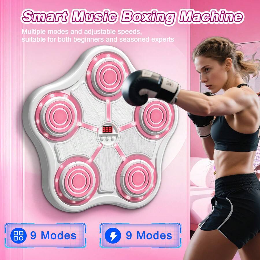 1 PC Smart Music Punching Machine, Height Adjustable, Rechargeable Indoor Workout Equipment With Gloves, Kids Music Punching Boxing Target To Replace Punching Bags, Birthday And Christmas Gifts Suitable For Adults And 3+ Kids
