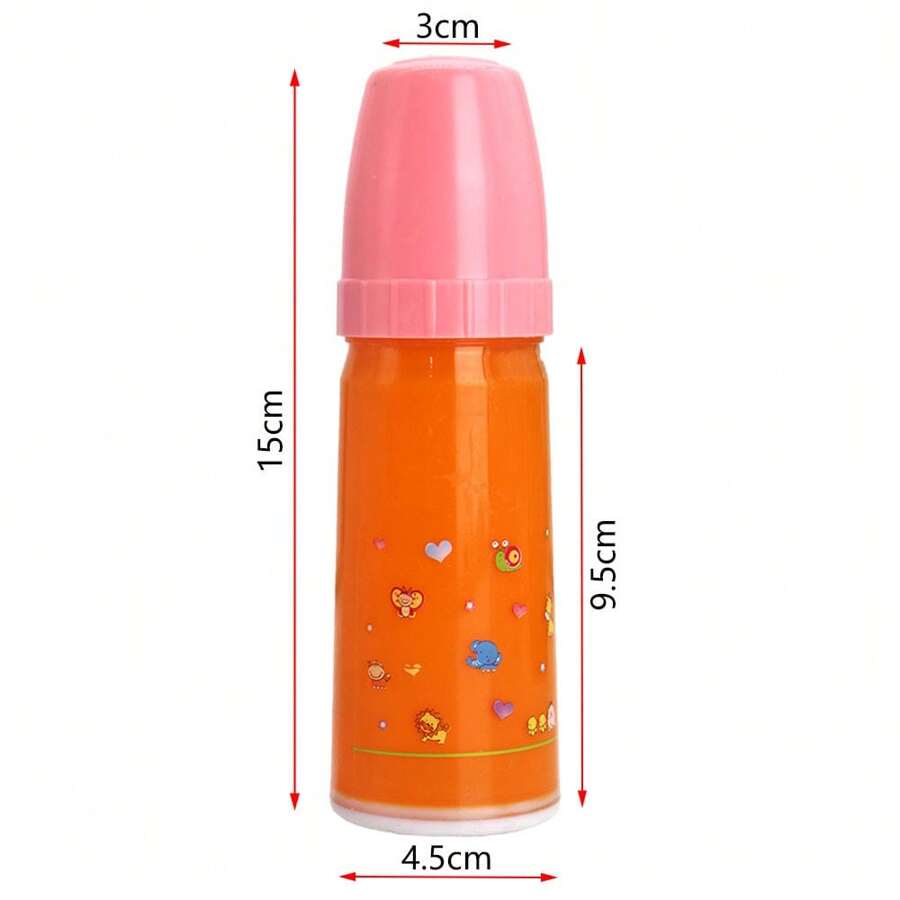 7-In-1, Bottled With Two Large Milk And Orange Juice Bottles, Two Small Milk And Orange Juice Cans, And Two Blue And Orange Pacifiers, Suitable For Reborn Dolls Around 40 Centimeters In Size