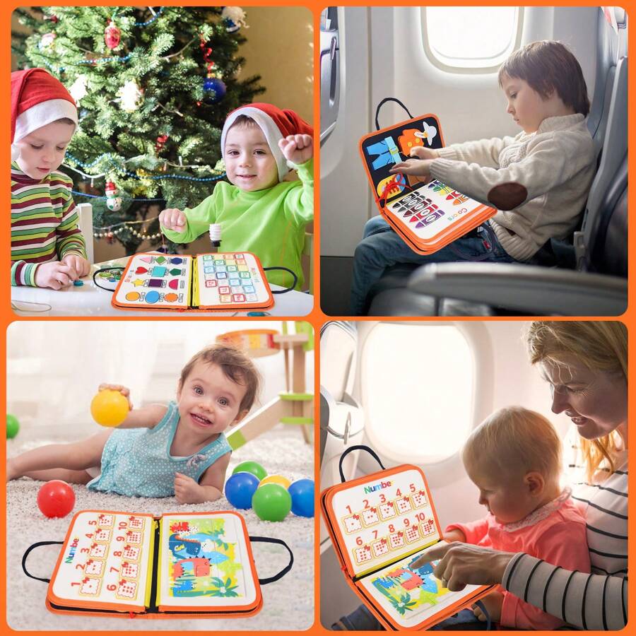 3 Pages/4 Pages Sensory Activity Board, Quiet Book, Toys, Life Tips, Educational Learning Toys, Color, Shape, Distinguishing Letters, Matching Games, Felt Toys, Christmas Halloween Birthday Gifts