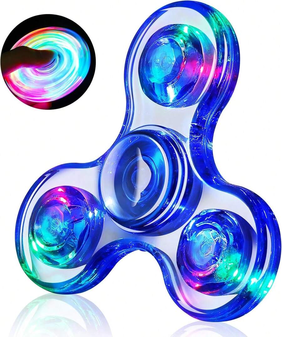 Light Up Sensory Fidget Toys 4-8 8-12, Classroom Prizes LED Glow In Dark Hand ADHD Autism Boys Girls 3-5 Birthday Gifts