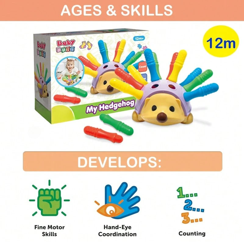 Toddler Learning Toys - Fine Hand Hedgehog, Fine Motor Toys, Over 12 Months Old, 14-Piece Set, Toddler Toys, Essential Toys For Newborns, Children's Day Gifts, Special Promotion In Summer, Kids Toys