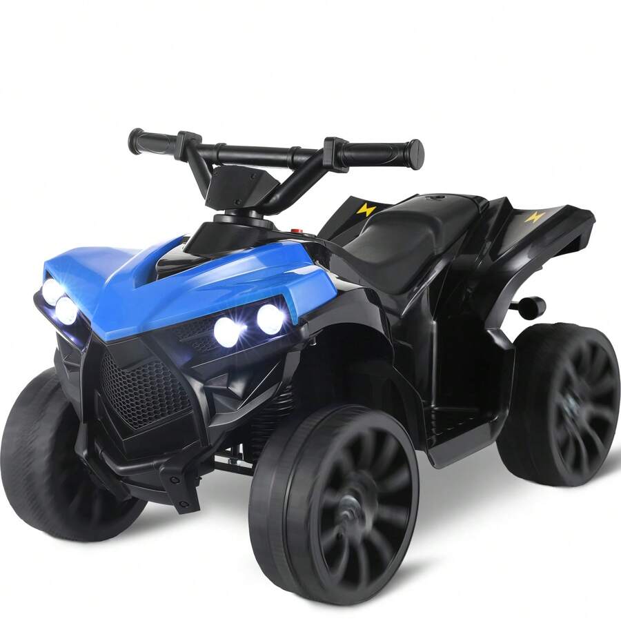 6V Kids Ride On ATV Quad 4 Wheeler Electric Toy Car Powered Ride On Motorcycle With Music, Headlights, Pedal Accelerator, Anti-Skid Tires, For Boys Girls 2-4 Years