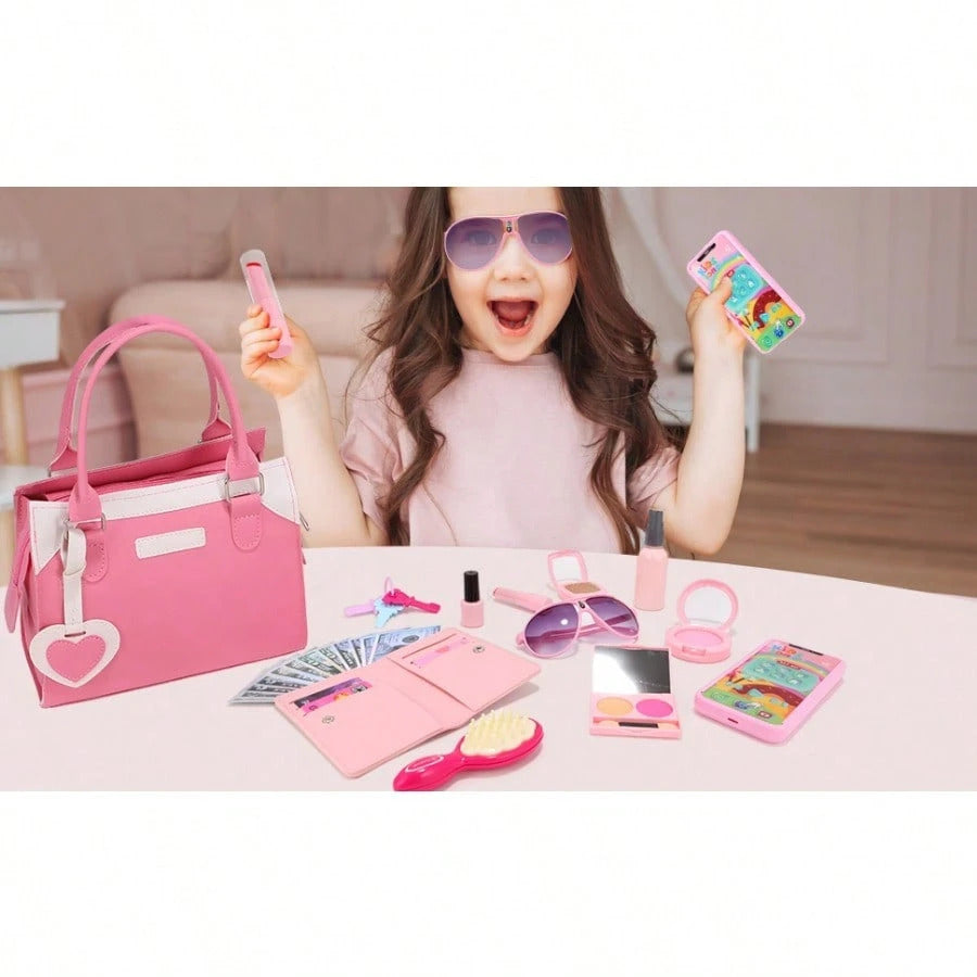 Play Purse For Little Girls, Pretend Princess PlayGirls Toys For 3 4 5 6 7 8 Year Old, Toddler Pursewith Accessories, Kids Toy Purse Birthday ForGirs Ages 3-5 4-5 6-8