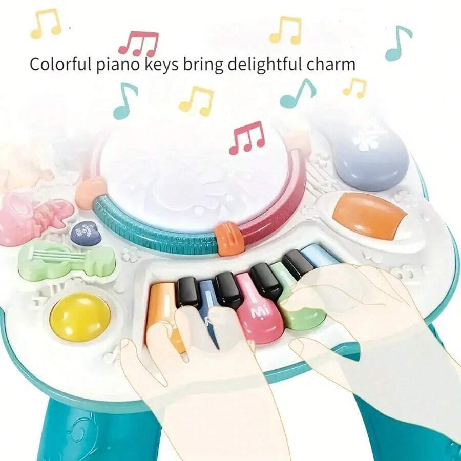 Children's Interactive Luminous Music Activity Table - Adjustable And Detachable Legs, Simulated Piano Keys, Sensory Training Toys,