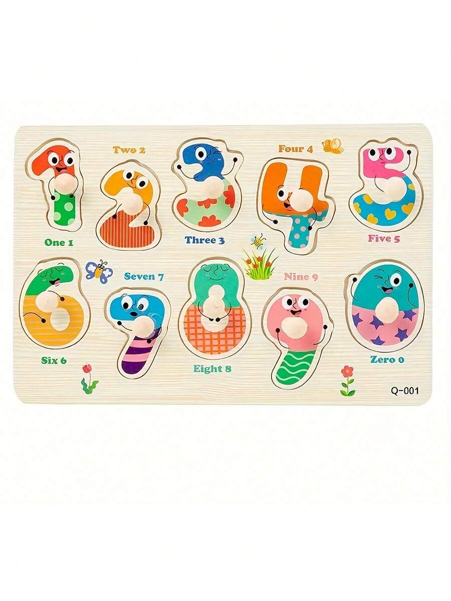 Children'S Educational Jigsaw Puzzle Toys, Wooden Fun Hand-Held Board, Animals, Farms, Dinosaurs, Numbers And Other Patterns, Interesting Teaching, Exercise Color Shape Recognition And Matching, Birthday Gifts For Boys And Girls