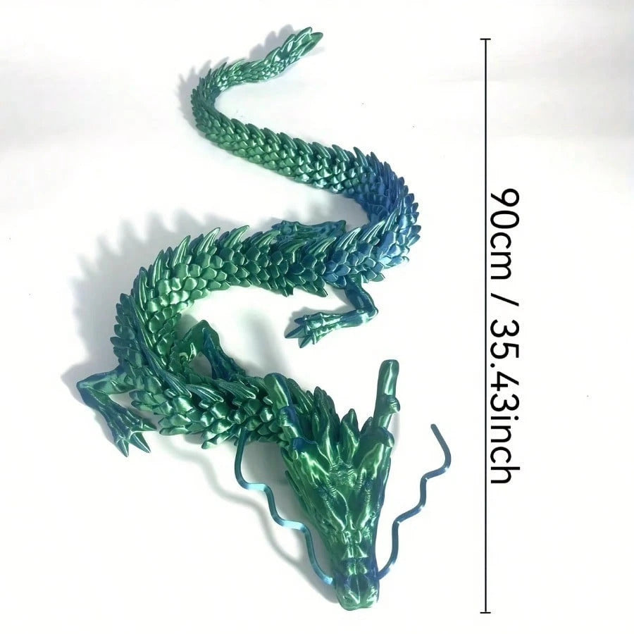 35.4 Inch Chinese Loong Model Set, 3D Printing Movable Dragon Tabletop Decorations&Decompression Toys, Flexible Joints, Which Help The Development Of Creativity And Imagination