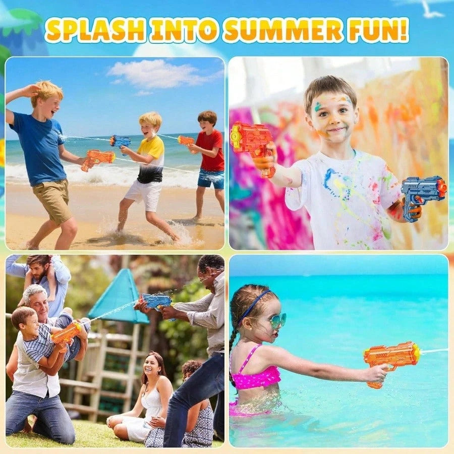Gun - Leakproof Squirt Gun Adults Summer Blaster Soaker Small Guns Toys, 2 Pack Watergun Pool Beach Outdoor Fighting Blue Orange