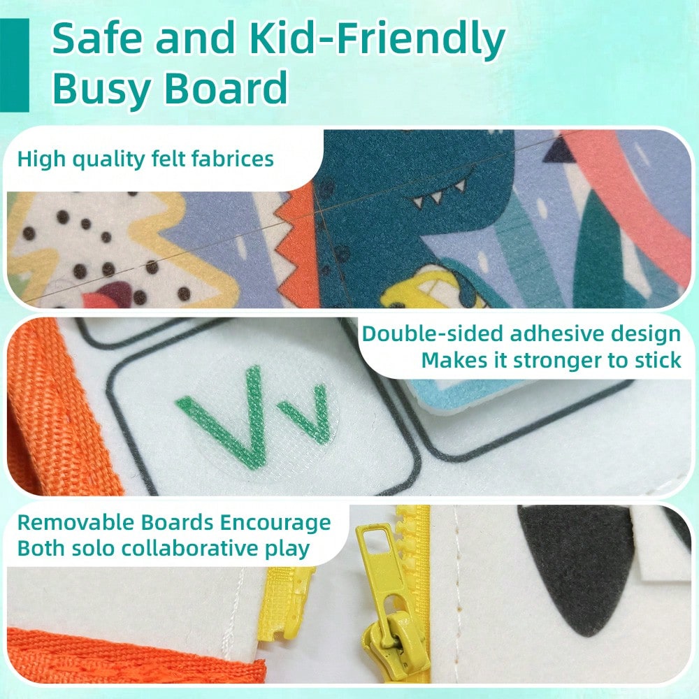 3 Pages/4 Pages Sensory Activity Board, Quiet Book, Toys, Life Tips, Educational Learning Toys, Color, Shape, Distinguishing Letters, Matching Games, Felt Toys, Christmas Halloween Birthday Gifts